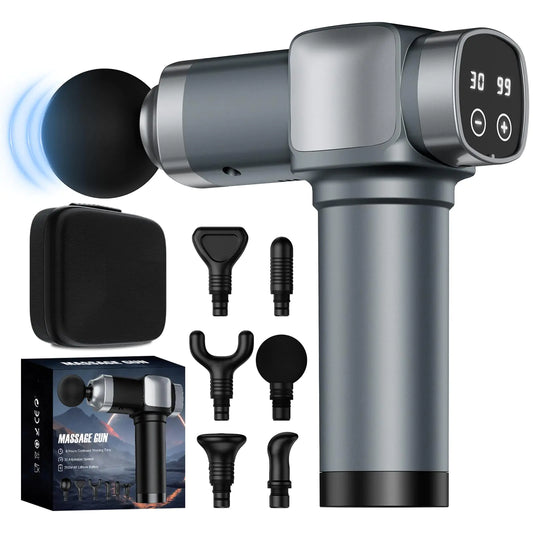 KUPAKY Deep Tissue Massage Gun – Handheld Back & Body Massager with Heat, 6 Vibration Modes & Case