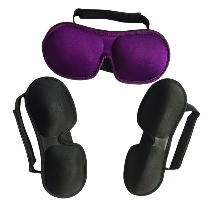 3D Contoured Sleeping Eye Mask for Eyelashes Protection and Travel Sleep Pack of 3 Sleep Masks