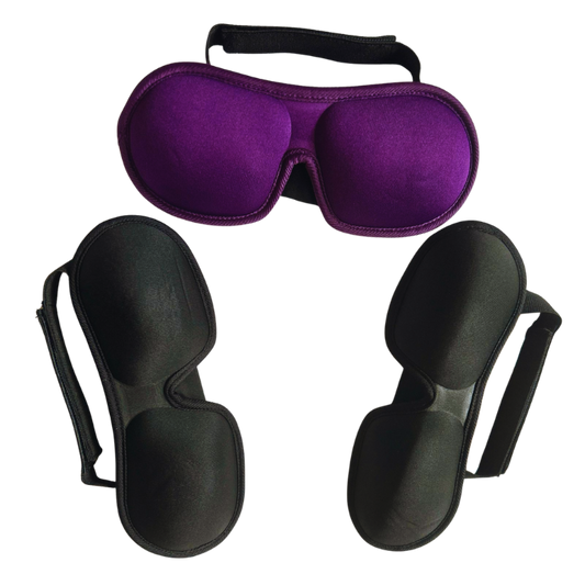 3D Contoured Sleeping Eye Mask for Eyelashes Protection and Travel Sleep Pack of 3 Sleep Masks
