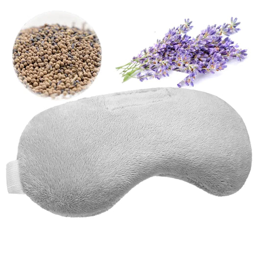 Umisleep Lavender Weighted Eye Mask – Aromatherapy, Heated Moist Compress for Dry Eyes, Puffy Eyes, Sinus Relief – Microwave-Safe, Soft Grey