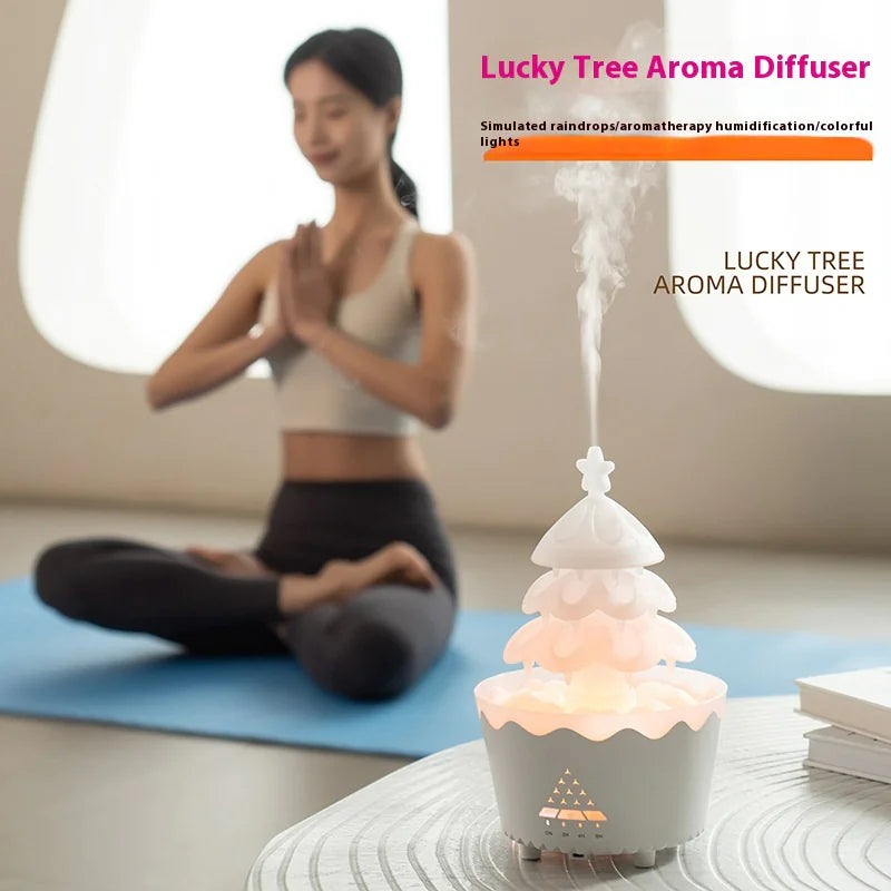 Lucky Tree Essential Oil Diffuser – Aromatherapy Mist & Ambient Light
