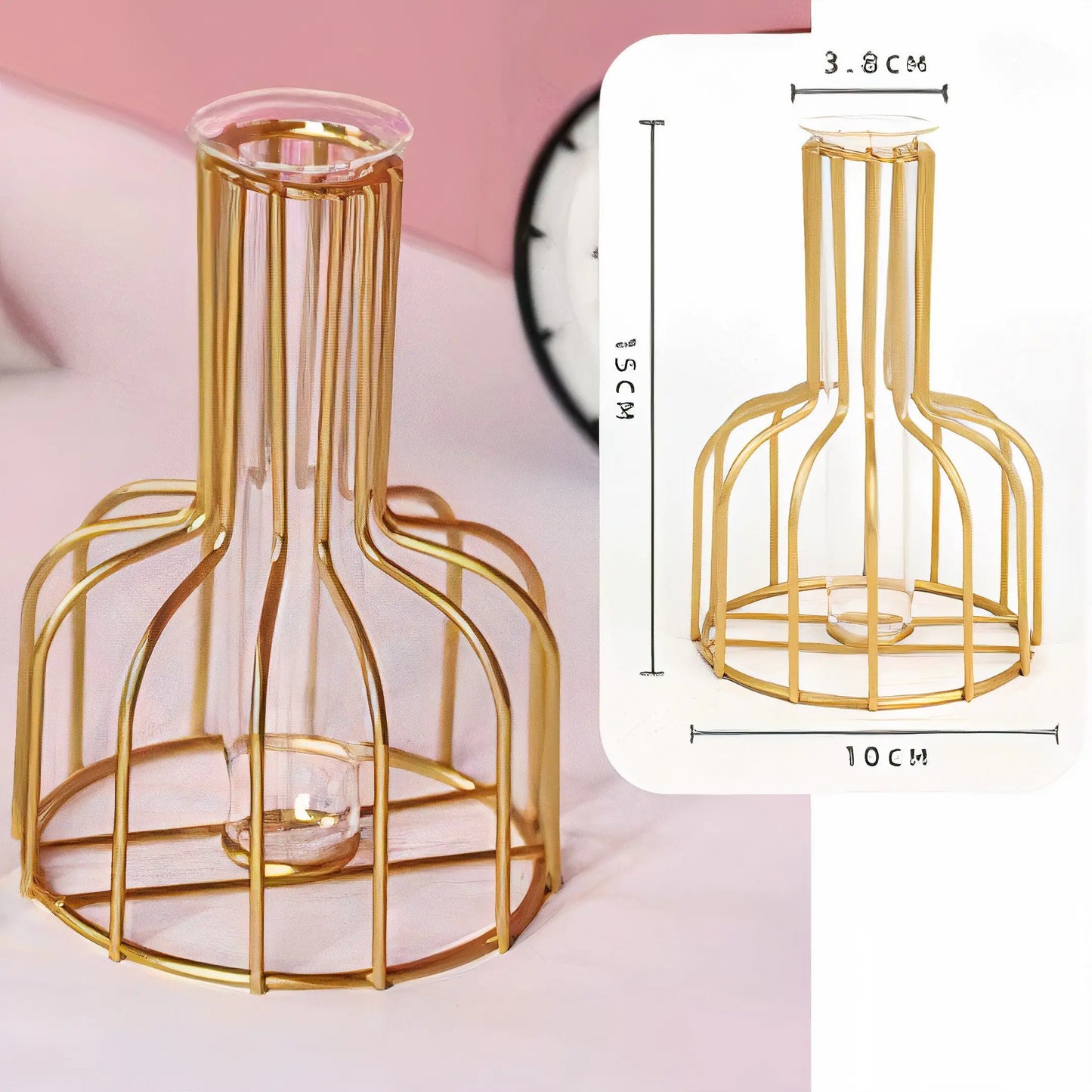 Becky Minimalist Gold Planter – Round Base